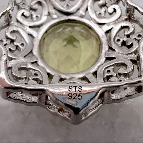 Ouro Verde Quartz Cambodian Zircon Sterling Silver Lever Back  Flower Ea… - Picture 10 of 13